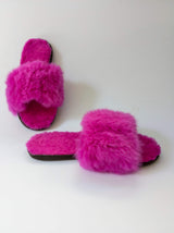 Alpaca Slipper Cross Fuchsia
