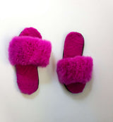 Alpaca Slipper Cross Fuchsia