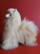 Natural Light Brown Alpaca Llama: 12” Real Huacaya Fur Plush