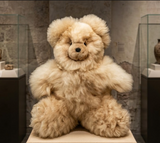 Beige Cloud Touch alpaca teddy bear 16 inch — hypoallergenic baby alpaca plush, handmade by artisan cooperatives in Peru, heirloom gift
