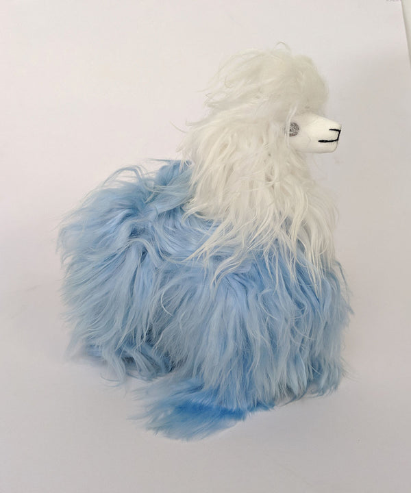 Peruvian Alpaca Bicolor Blue Stuffed Animal