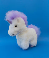 Handmade 12-inch Purple Alpaca Fur Unicorn - Magical Ethical Gift.