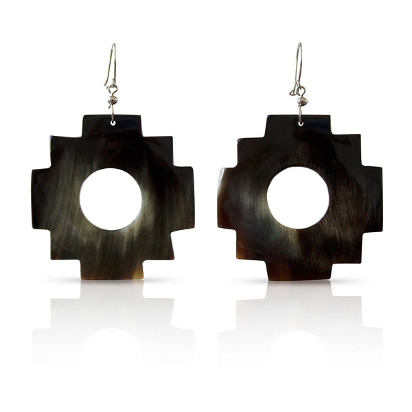 Bull Horn Eco Earring - Black Chakana