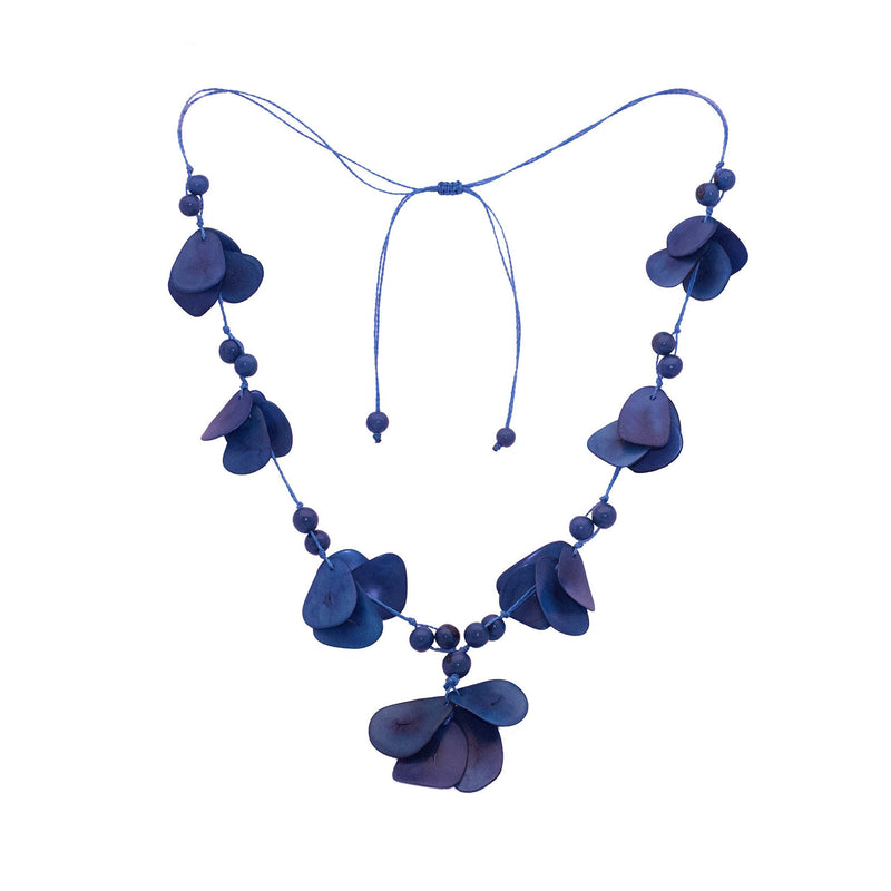 Tagua  Blue Necklace