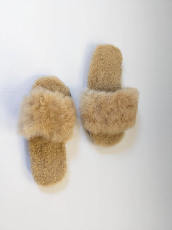 Alpaca Slipper Cross  Natural