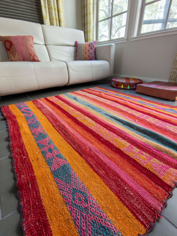 PERUVIAN Colorful RUG / Blanket/ Natural Colors/frazada/ Carpet/ Home  Decoration/ Premium Quality Teppich/ WINTER / Christmas/ Vintage 
