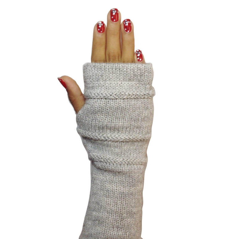 Alpaca Fingerless Gloves Grey