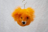 Alpaca Fur Keychain Orange Bear