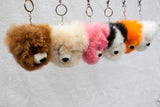 Alpaca Fur Keychain White Bear