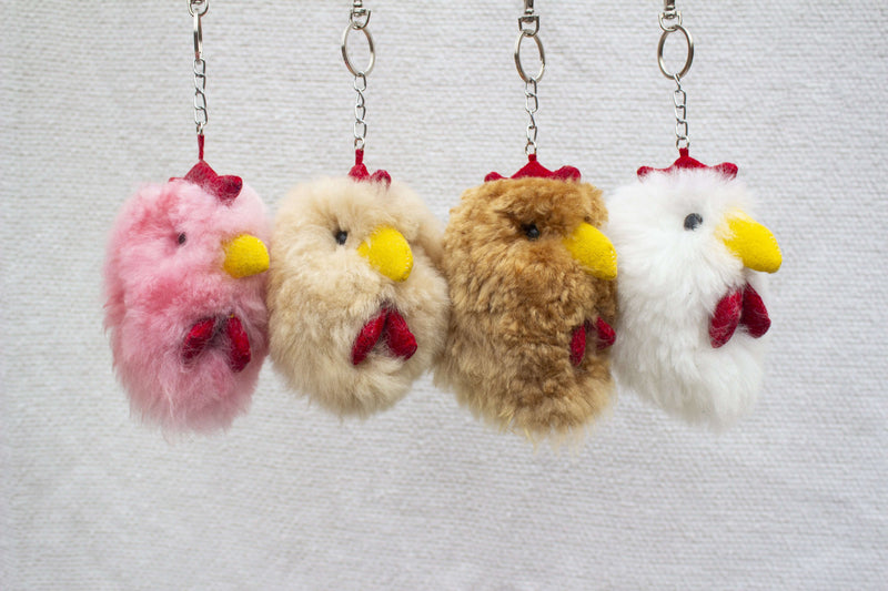 Alpaca Fur Keychain  Chicken