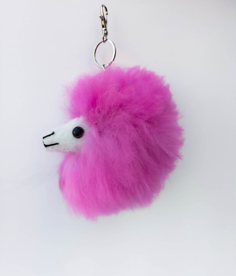 Alpaca Keychain Hot Pink