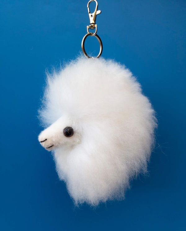 Alpaca Keychain White