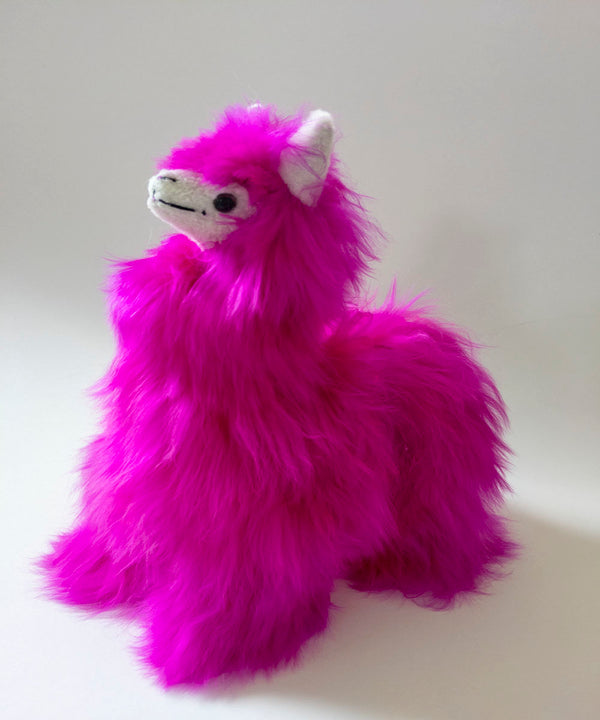 Alpaca Suri Stuffed Animal Hot Pink
