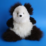 Ethical Alpaca Stuffed Panda Doll | 12" Handmade Huacaya Fur