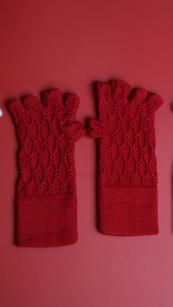 Alpaca Gloves Web Red