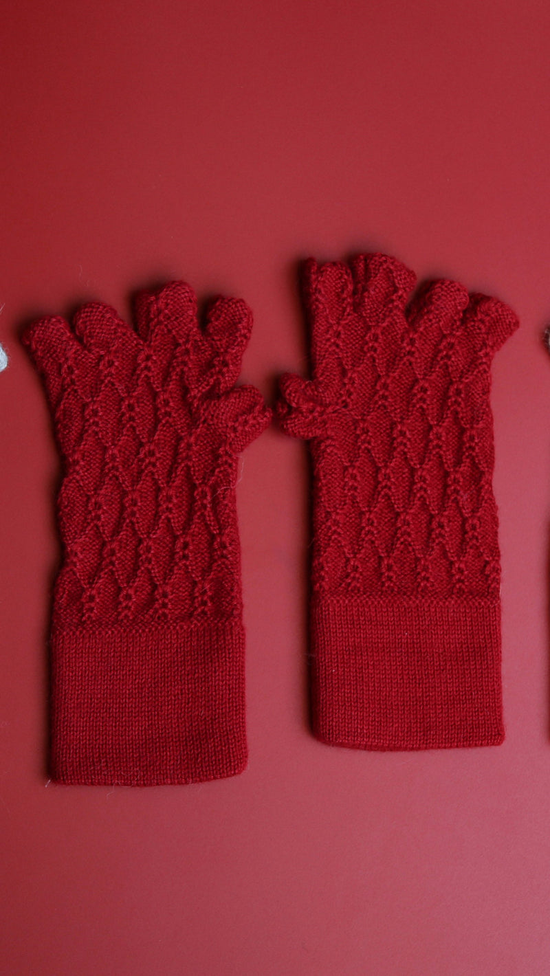 Alpaca Gloves Web Red