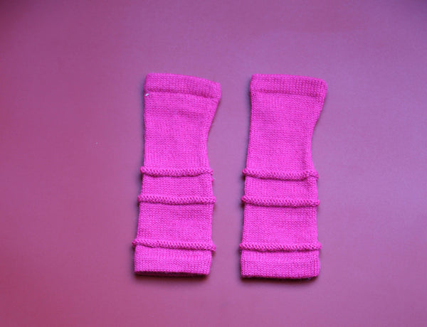 Alpaca Fingerless Gloves Hot Pink