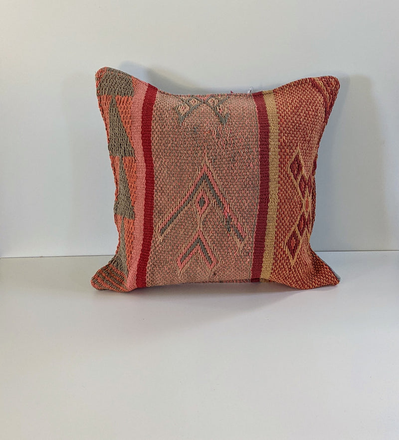 Red and Orange Woven Pillow