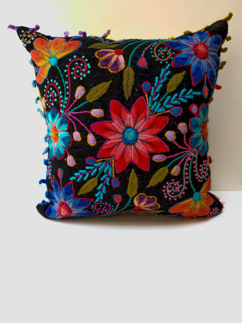 Bright and Colorful Wool Pillow