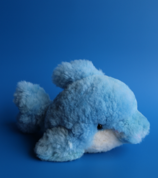 Peruvian Alpaca Stuffed Animal Blue Dolphin