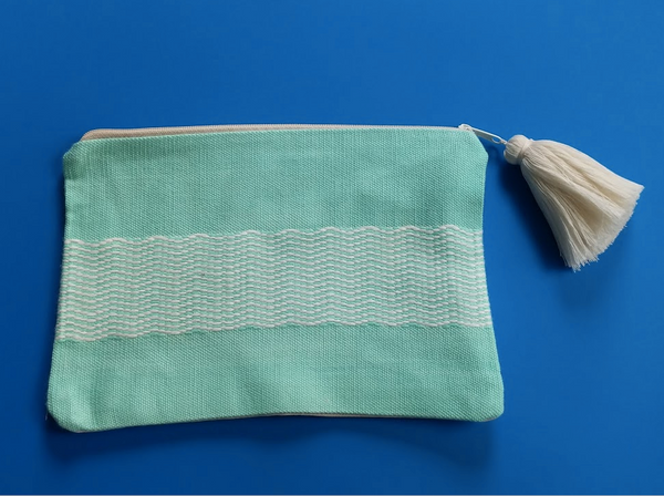 Hand Woven Cotton Pouch The Sea