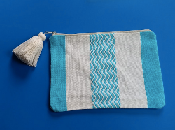 Hand Woven Cotton Pouch Waves