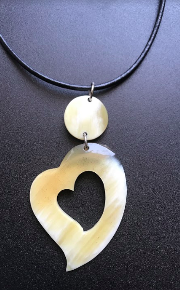 Bull Horn Eco Necklace - Heart