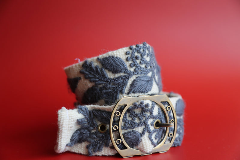 Hand Woven Grey Belt