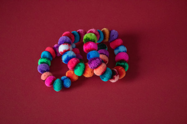 pompom colorful bracelet