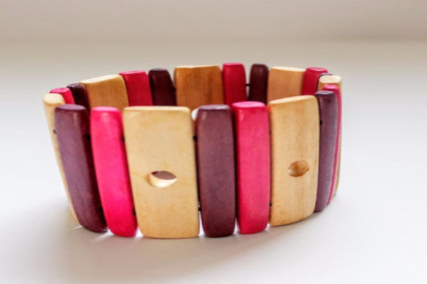 Wood Bracelet Fucsia